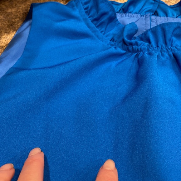 J.Crew Sleeveless Top Blouse XS Lined With FLAWS Blue - Picture 4 of 17